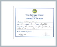 Certificate for Scholastic acheivement